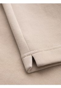 Ombre Clothing - Męskie krótkie spodenki SLIM FIT z melanżowej strukturalnej dzianiny – piaskowe V3 - Rozmiar: M. Materiał: dzianina. Długość: krótkie. Wzór: melanż. Styl: wakacyjny #4