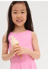 bonprix - Sukienka z dżerseju z bawełną organiczną (3 sztuki). Kolor: niebieski. Materiał: jersey, bawełna. Styl: klasyczny