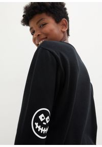 bonprix - Sweter chłopięcy z czystej bawełny. Kolor: czarny. Materiał: bawełna #3