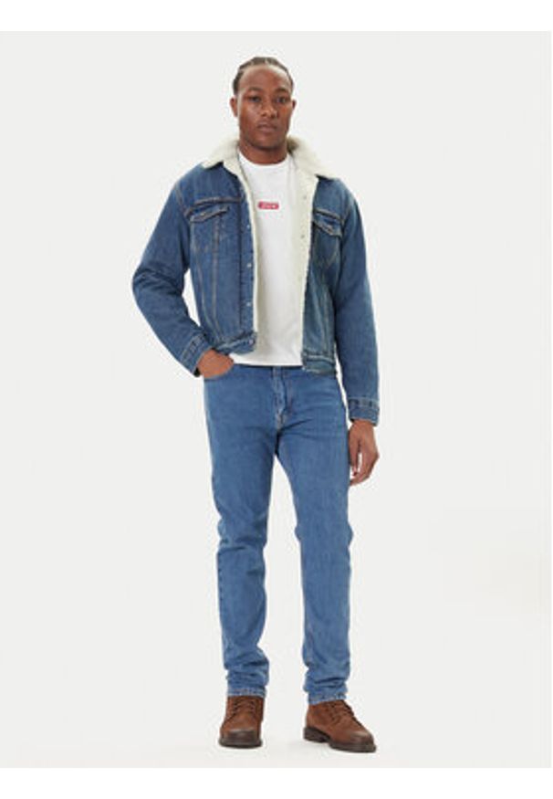 Levi's® Kurtka jeansowa Type III Sherpa 16365-0292 Niebieski Regular Fit. Kolor: niebieski. Materiał: bawełna