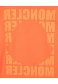 MONCLER KIDS - Pomarańczowa koszulka z logo 4-10 lat. Okazja: na co dzień. Kolor: pomarańczowy. Materiał: bawełna. Długość: długie. Wzór: aplikacja. Sezon: lato. Styl: casual
