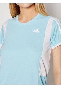 Adidas - adidas Koszulka techniczna Own The Run 3-Stripes Iteration GK5277 Błękitny Regular Fit. Kolor: niebieski. Materiał: syntetyk. Sport: bieganie #4