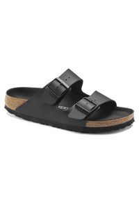 Klapki unisex Birkenstock Arizona Birkoflor. Zapięcie: bez zapięcia. Kolor: czarny. Materiał: materiał, syntetyk. Szerokość cholewki: normalna. Sport: turystyka piesza
