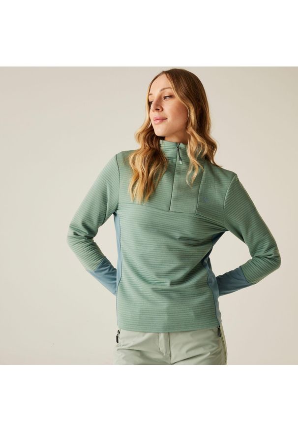 DARE 2B - Damska elastyczna warstwa środkowa z zamkiem błyskawicznym. Kolor: niebieski. Materiał: poliester. Sezon: zima. Sport: narciarstwo