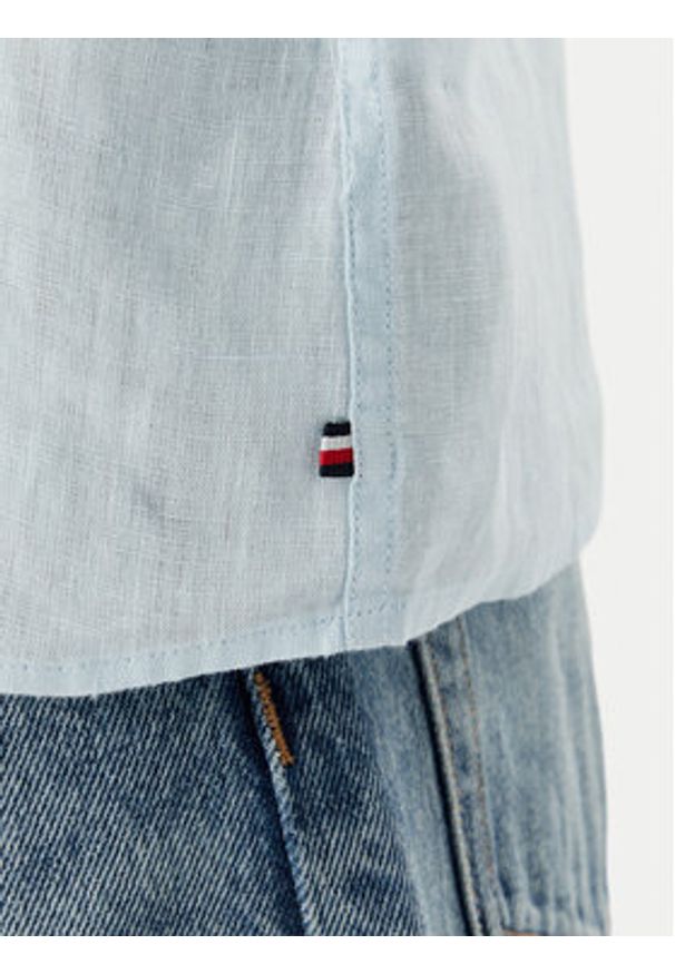 TOMMY HILFIGER - Tommy Hilfiger Koszula WW0WW48925 Niebieski jasny Relaxed Fit. Kolor: niebieski. Materiał: len