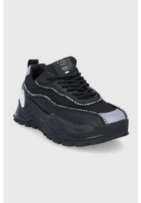 Cross Jeans Buty kolor czarny na platformie. Nosek buta: okrągły. Zapięcie: sznurówki. Kolor: czarny. Materiał: guma. Obcas: na platformie #2