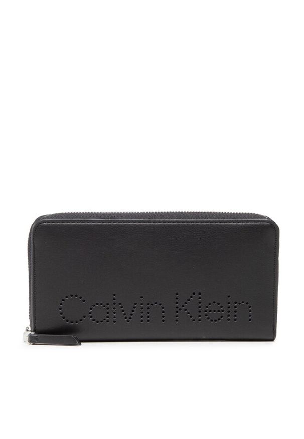 Calvin Klein Duży Portfel Damski Ck Set Wallet Z/A Lg K60K609191 Czarny. Kolor: czarny. Materiał: skóra