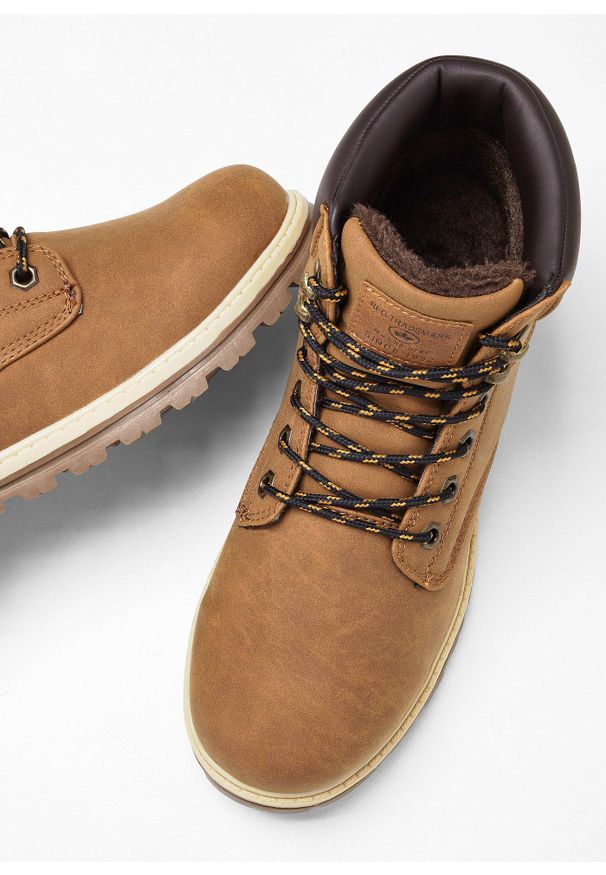 bonprix - Botki sznurowane Lico. Kolor: brązowy. Sezon: zima