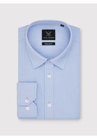 Pako Lorente - PAKO LORENTE - Niebieska koszula męska z lnem. Kolor: niebieski, biały. Materiał: len. Długość rękawa: długi rękaw. Długość: długie. Sezon: wiosna #3