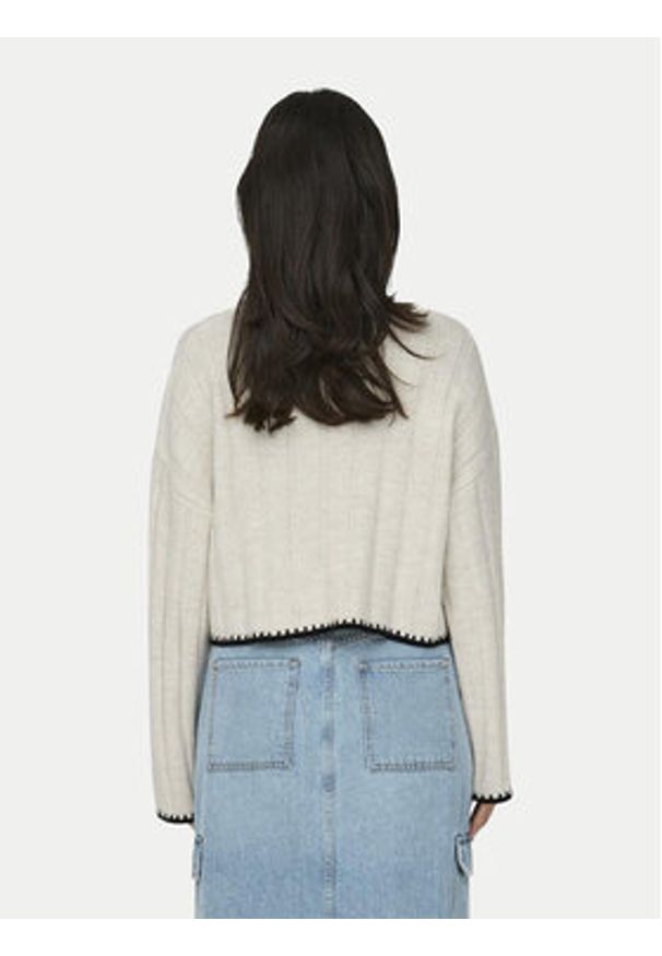 only - ONLY Sweter 15329963 Beżowy Regular Fit. Kolor: beżowy. Materiał: syntetyk