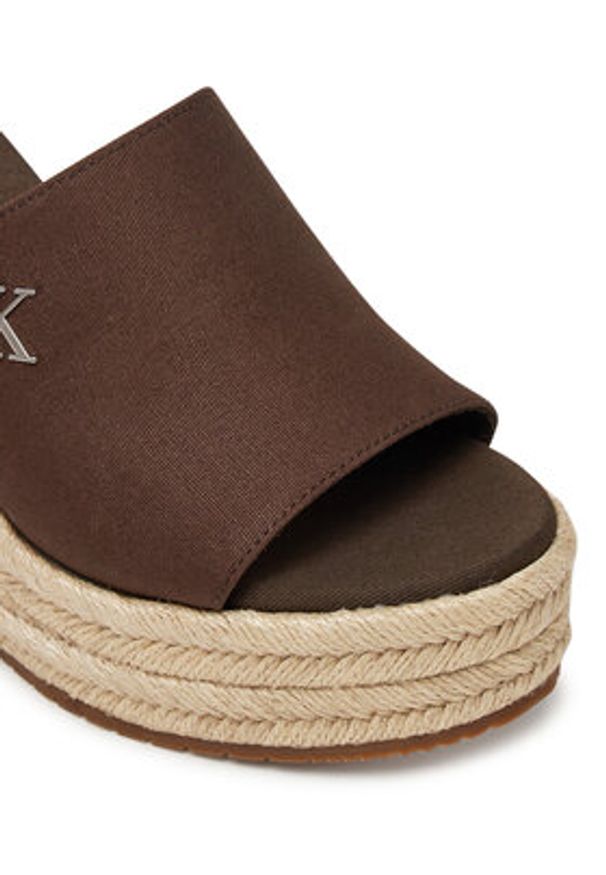 Calvin Klein Klapki Wedge Rope Slide Mg YW0YW01699 Brązowy. Kolor: brązowy. Materiał: materiał