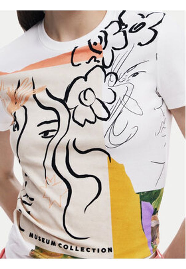 Desigual T-Shirt Collection 25SWTKAC Biały Regular Fit. Kolor: biały. Materiał: bawełna
