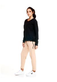 LEONE 1947 APPAREL - Damska bluza Leone Leisure z okrągłym dekoltem. Kolor: czarny. Materiał: tkanina. Sport: fitness