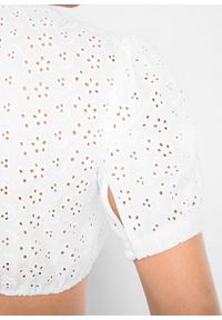 bonprix - Bluzka w ludowym stylu z ażurową koronką. Kolor: biały. Materiał: koronka. Wzór: ażurowy, koronka #3