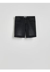 Reserved - Jeansowe szorty slim fit - szary. Kolor: szary. Materiał: jeans