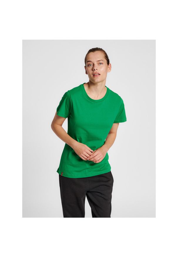 Koszulka damska Hummel Red Basic. Kolor: zielony. Materiał: bawełna. Sport: fitness