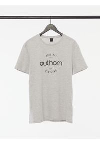 outhorn - T-shirt z nadrukiem męski. Materiał: bawełna, jersey, materiał, wiskoza. Wzór: nadruk