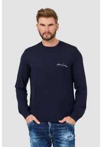 Armani Exchange - ARMANI EXCHANGE Granatowy męski sweter Jumpers, Rozmiar XL. Kolor: niebieski