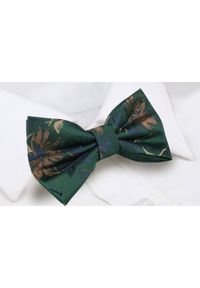 Mucha Męska w Zestawie z Poszetką - Alties - Zieleń, Duże Kwiaty. Wzór: kwiaty. Styl: elegancki, sportowy #3