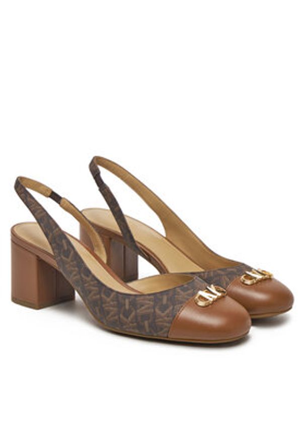 Michael Kors Sandały Perla Flex Toe Cap Pump 40R5PLMP1B Brązowy. Kolor: brązowy. Materiał: skóra