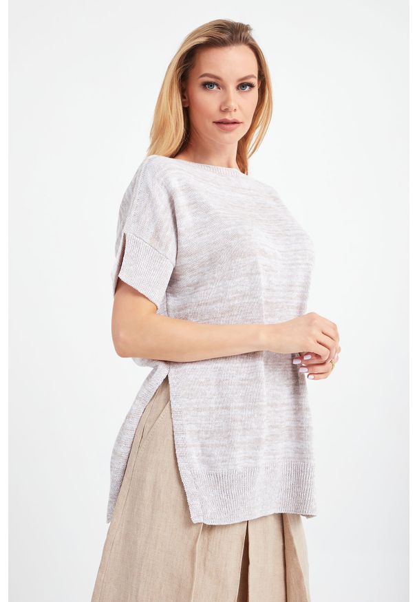 Max Mara Leisure - SWETER MAREMMA MAX MARA LEISURE. Typ kołnierza: dekolt w łódkę. Materiał: materiał. Długość: krótkie. Wzór: melanż