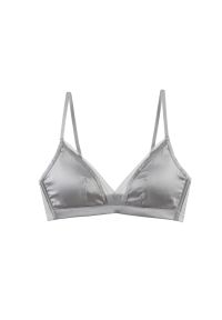 Intica - Biustonosz ultralekki z miękkiej tkaniny na co dzień Karleen. Kolor: szary. Materiał: tkanina. Wzór: gładki