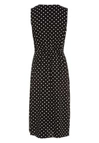 Sukienka z nadrukiem bonprix czarno-biały w kropki. Kolor: czarny. Wzór: kropki, nadruk #5