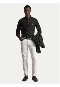 Polo Ralph Lauren Koszula 710968915503 Czarny Slim Fit. Typ kołnierza: polo. Kolor: czarny. Materiał: len #5