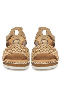 Rieker Klapki V1243-60 Beżowy. Kolor: beżowy. Materiał: materiał, syntetyk #4
