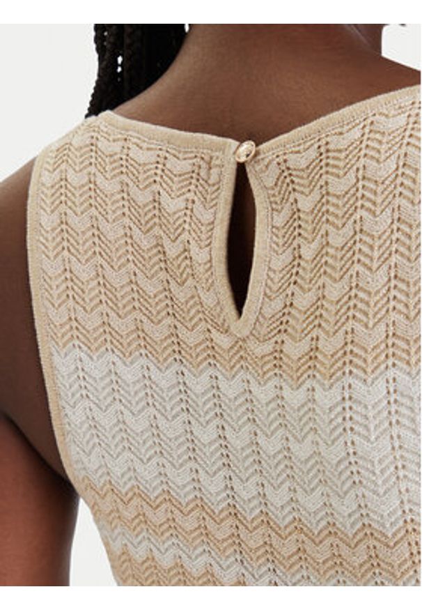 Guess Sukienka dzianinowa W6GKAT Z0936 Beżowy Regular Fit. Kolor: beżowy. Materiał: wiskoza