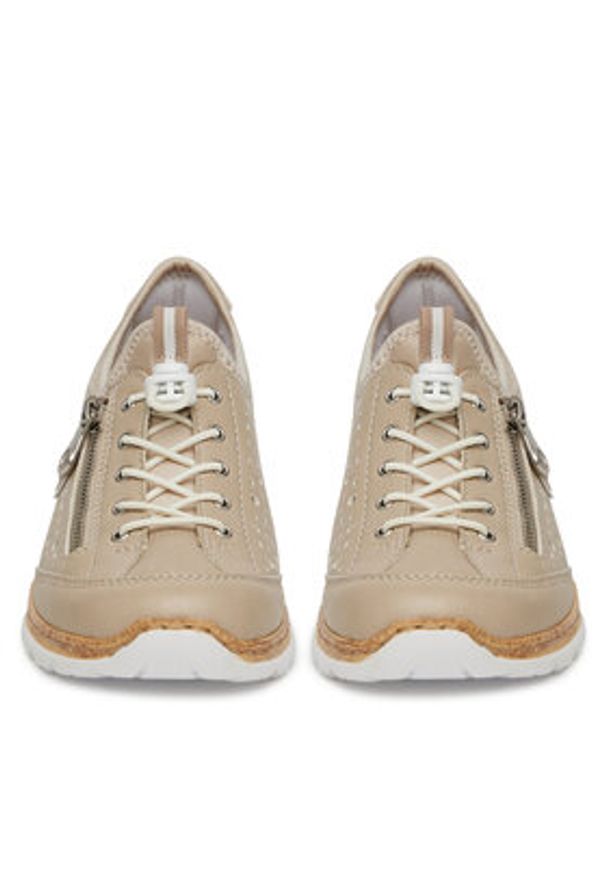Rieker Sneakersy N42P6-62 Beżowy. Kolor: beżowy. Materiał: syntetyk, materiał