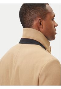 Hugo - HUGO Płaszcz wełniany Migor2541 50546528 Beżowy Slim Fit. Kolor: beżowy. Materiał: wełna #5