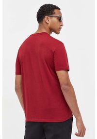 Hugo - HUGO t-shirt bawełniany kolor bordowy z nadrukiem. Kolor: czerwony. Materiał: bawełna. Wzór: nadruk #5
