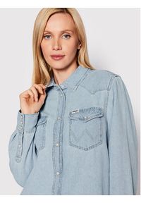 Wrangler Koszula jeansowa Heritage W5S96OX4E 112146160 Niebieski Regular Fit. Kolor: niebieski. Materiał: jeans, bawełna #4