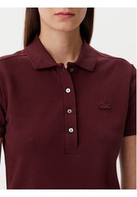 Lacoste Polo PF5462 Bordowy Slim Fit. Typ kołnierza: polo. Kolor: czerwony. Materiał: bawełna #3