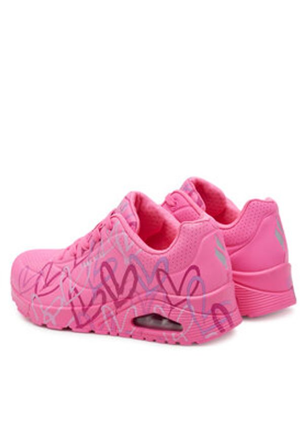 skechers - Skechers Sneakersy Uno - Spread the Love 155507/HTPK Różowy. Kolor: różowy. Materiał: skóra