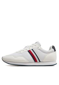 TOMMY HILFIGER - Tommy Hilfiger Sneakersy Lo Runner Mix FM0FM04958 Biały. Kolor: biały. Materiał: materiał #3