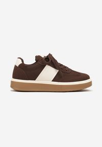 Born2be - Brązowe Sneakersy w Stylu Tenisówek Larrive. Okazja: na co dzień. Kolor: brązowy. Materiał: jeans, dresówka #5