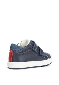 Geox sneakersy skórzane dziecięce kolor granatowy. Nosek buta: okrągły. Zapięcie: rzepy. Kolor: niebieski. Materiał: skóra #10