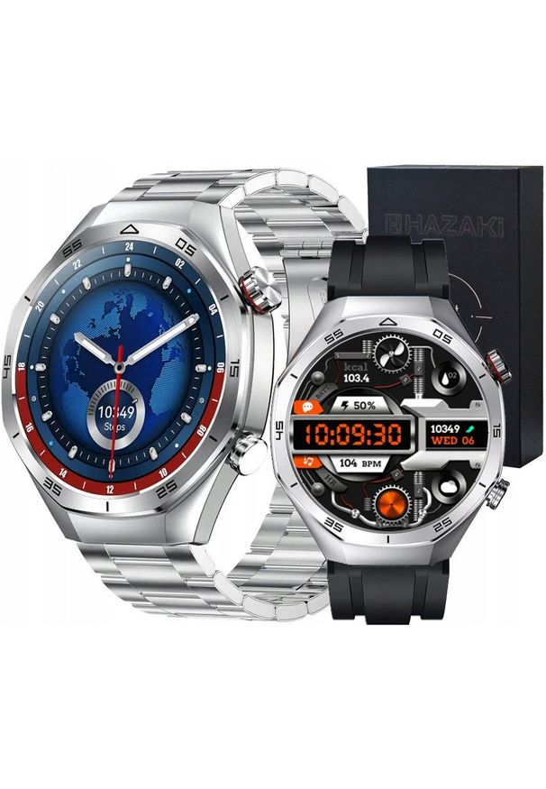 Hazaki - Smartwatch zegarek męski menu PL rozmowy smart 2xpasek bat 520mAh 466x466px. Rodzaj zegarka: smartwatch