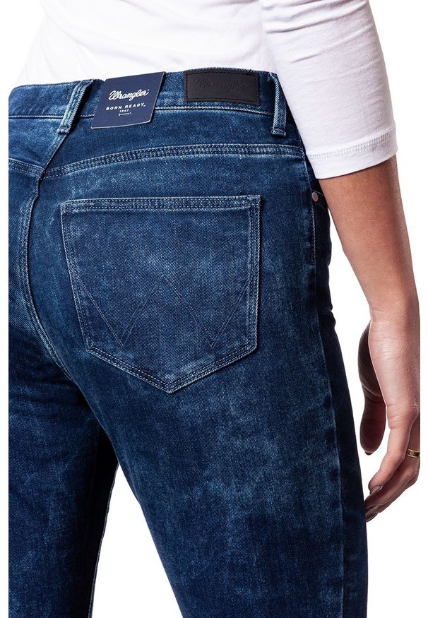 Wrangler - WRANGLER HIGH SKINNY BLUE MARBLE W27H6890M. Stan: podwyższony