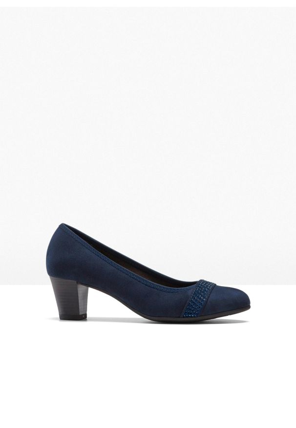 bonprix - Czółenka marki Jana, wygodna tęgość. Zapięcie: pasek. Kolor: niebieski. Styl: elegancki