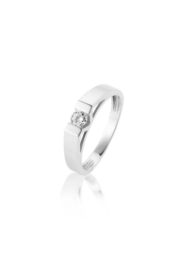 W.KRUK Pierścionek Złoty - złoto 585, Brylant 0,13ct - ZNN/PB+02B. Materiał: złote. Kolor: złoty. Kamień szlachetny: brylant