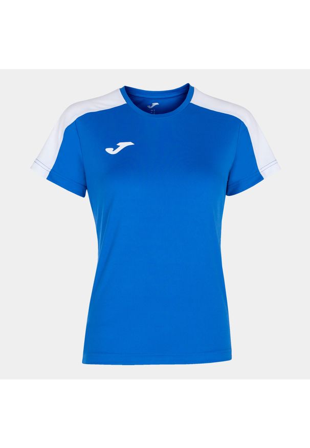 Koszulka do piłki nożnej damska Joma Academy III z krótkim rękawem. Kolor: niebieski, wielokolorowy, biały. Długość rękawa: krótki rękaw. Długość: krótkie. Sport: piłka nożna
