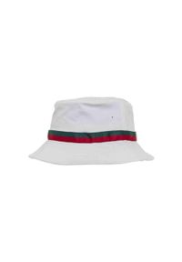 FLEXFIT - Stripe Bucket Hat. Kolor: biały, zielony, czerwony, wielokolorowy