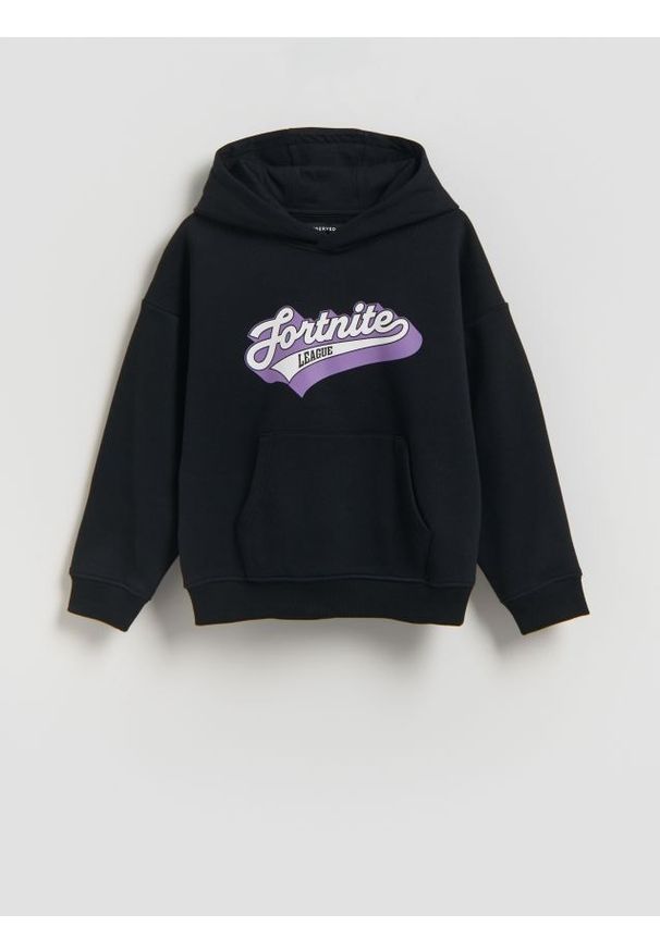 Reserved - Bluza z nadrukiem Fortnite - czarny. Kolor: czarny. Materiał: dzianina, bawełna. Wzór: nadruk