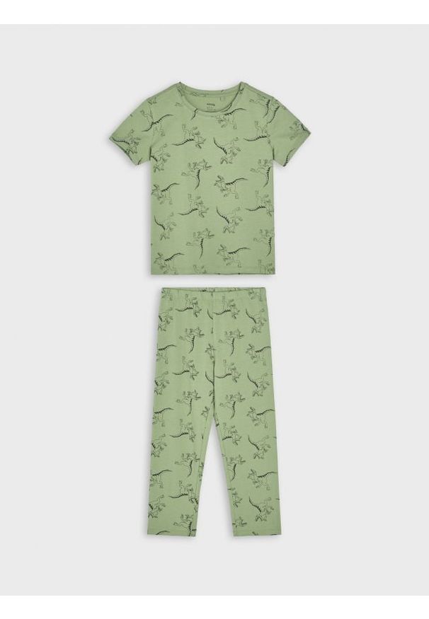 Sinsay - Piżama - zielony. Kolor: zielony. Materiał: bawełna