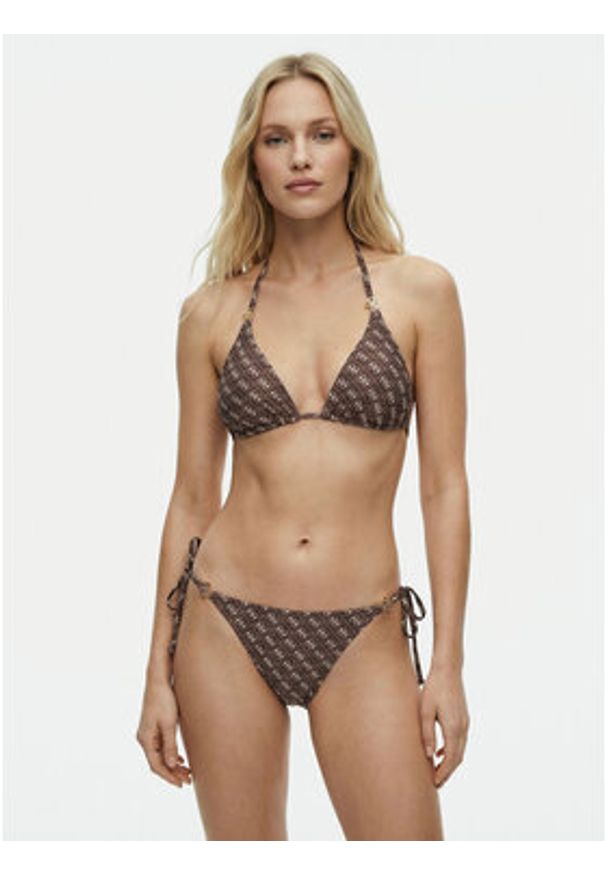 Guess Góra od bikini E6GJ48 KCBJ0 Brązowy. Kolor: brązowy. Materiał: syntetyk