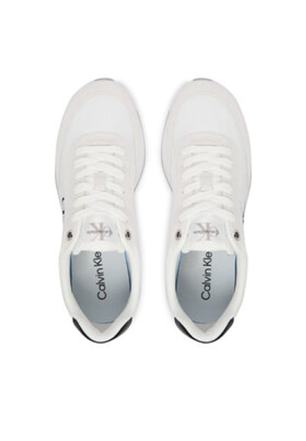 Calvin Klein Sneakersy Retro Runner Ess Mix Mat Wmn YW0YW01990 Biały. Kolor: biały. Materiał: materiał