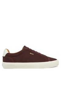 BOSS Sneakersy Aiden 50536521 Bordowy. Kolor: czerwony. Materiał: zamsz, skóra
